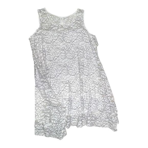 Signature by Robbie Bee Dress Women's 3X Floral Sleeveless Keyhole Back White Dr - Picture 4 of 10